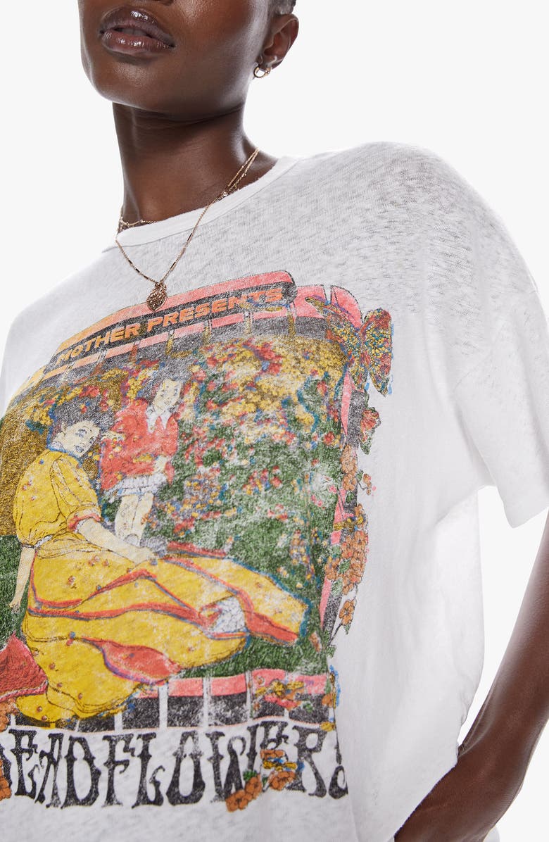 MOTHER The Big Deal Embellished Linen & Cotton Graphic Tee, Alternate, color,