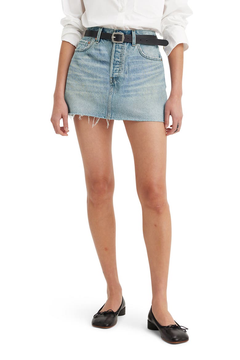 Icon Denim Skirt, Main, color, WOVEN MINUTES