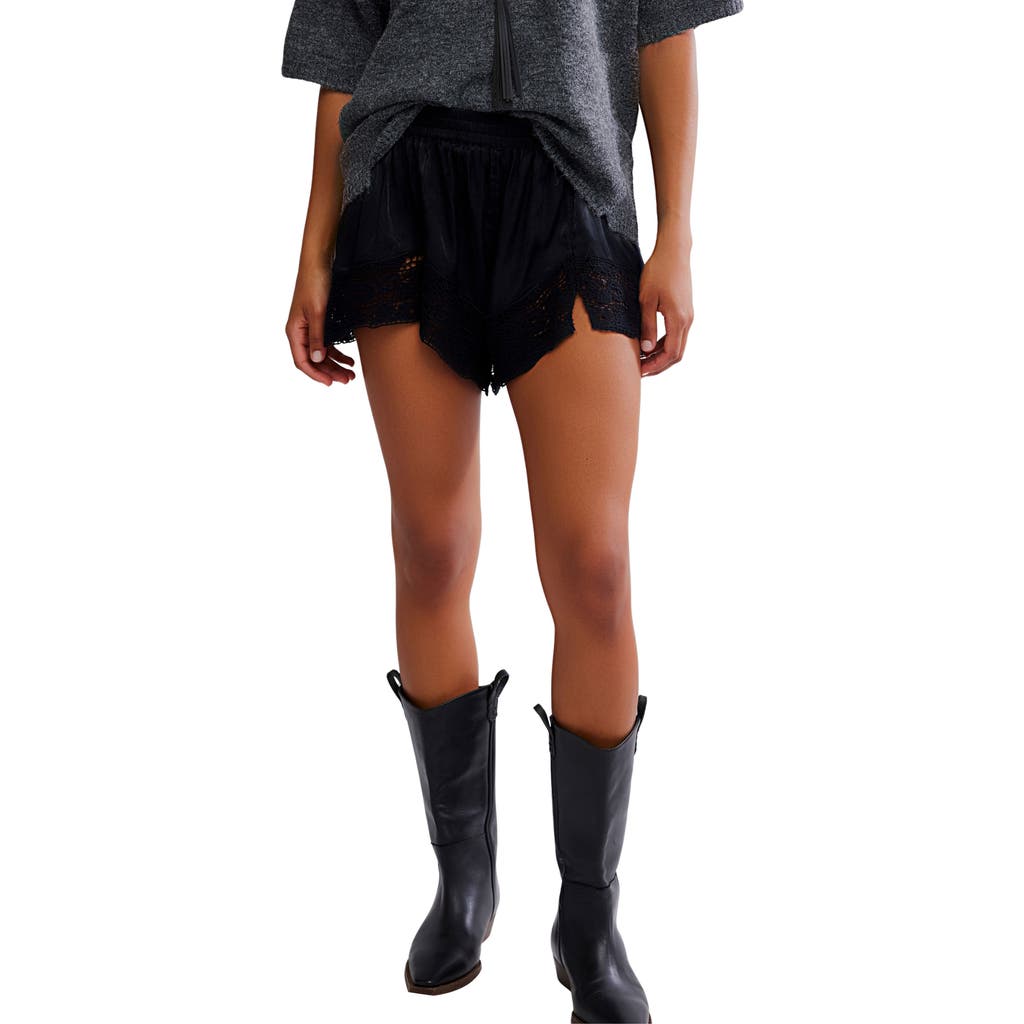 Free People Midnight Muse Pajama Shorts In Black