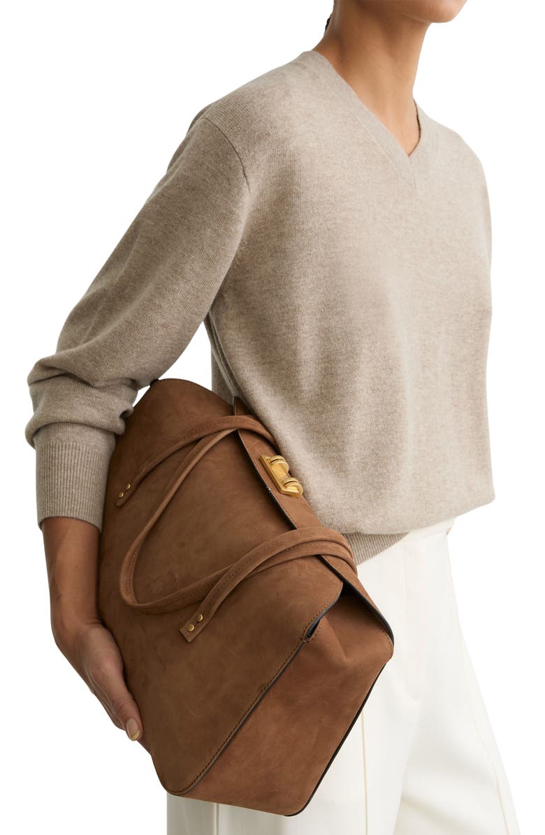 Reiss Anika Leather Bowling Bag, Alternate, color,