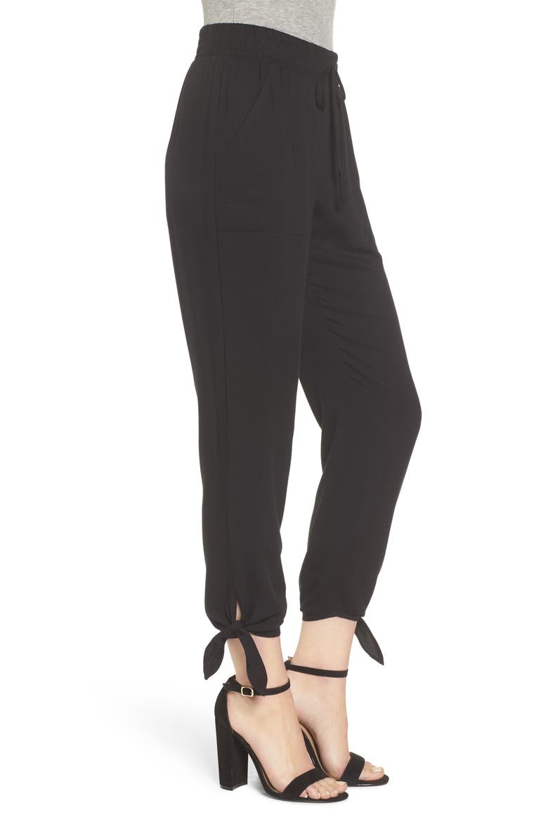 Ankle Tie Pants, Alternate, color, BLACK