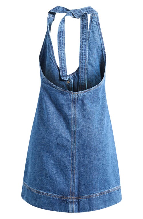Reformation Brittany Halter Denim Minidress