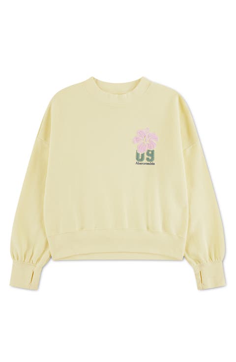Kids' Embroidered Cotton Blend Fleece Graphic Sweatshirt (Little Kid & Big Kid)