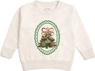 Sweet Wink Sequin Christmas Tree Patch Sweatshirt