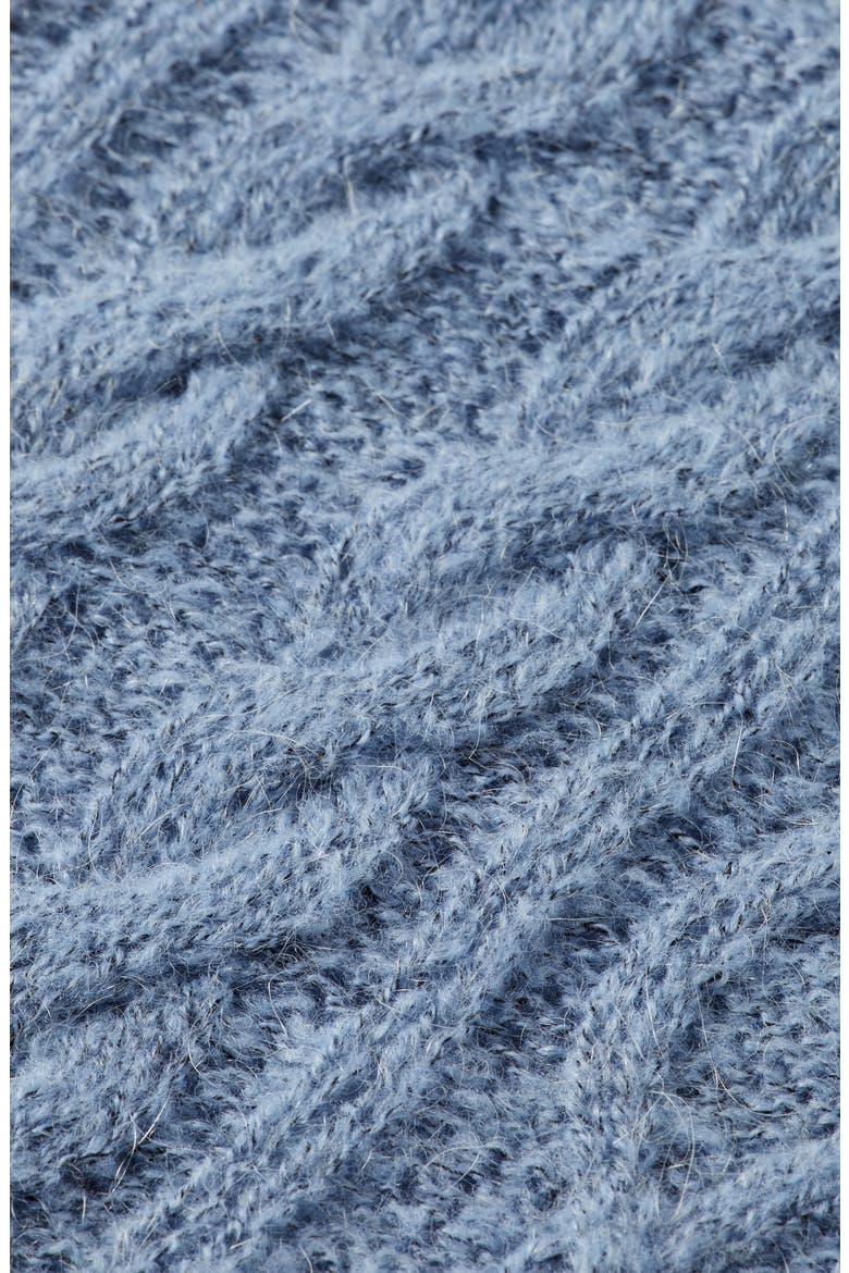 Cable Knit Polo Sweater, Alternate, color, FADED DENIM