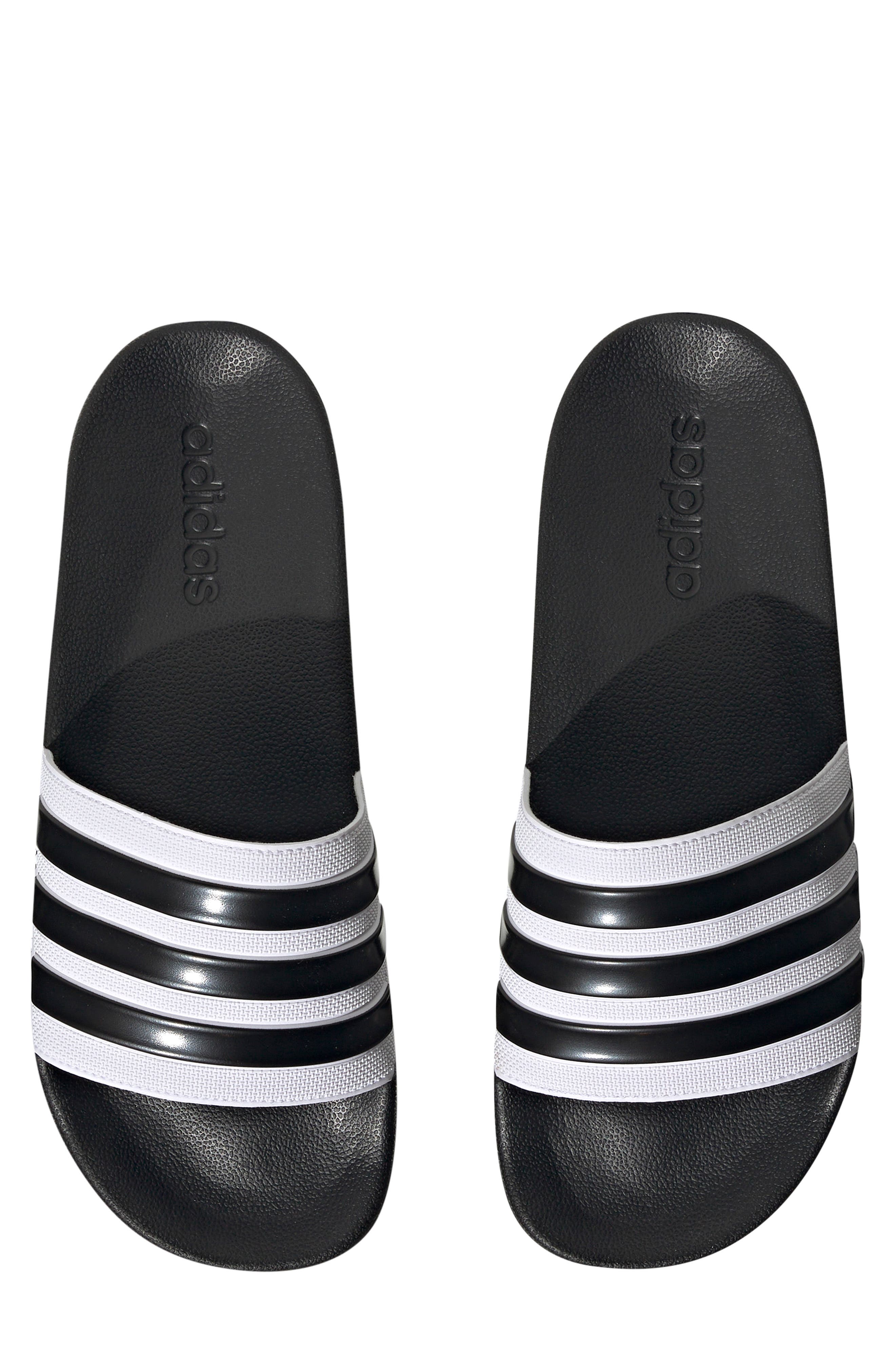 adidas Adilette Shower Slide Sandal, Alternate, color, White/ Black/ Black