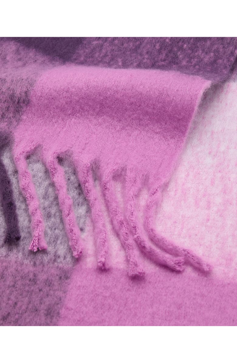 MANGO TEEN Striped Knit Fringe Scarf, Alternate, color, Purple