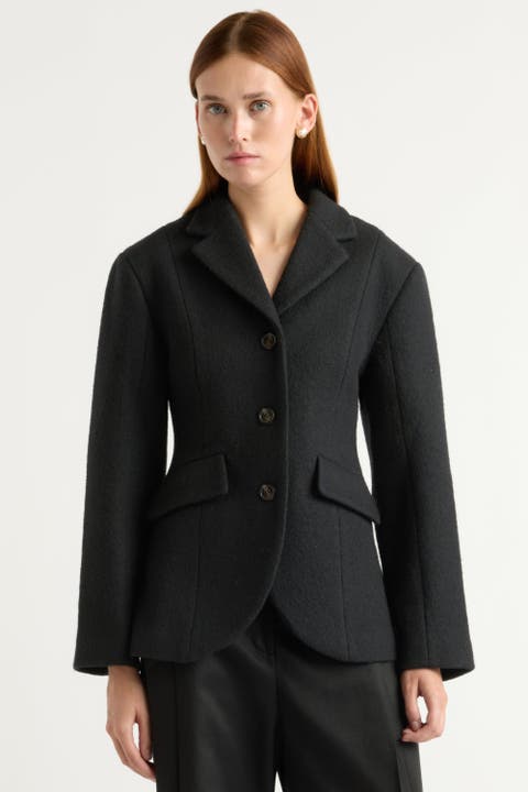 Marina Wool-Blend Sculpted Blazer
