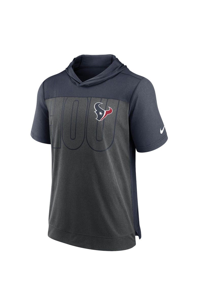 Nike Men's Nike Heathered Charcoal/Navy Houston Texans Performance Hoodie T-Shirt, Alternate, color, 