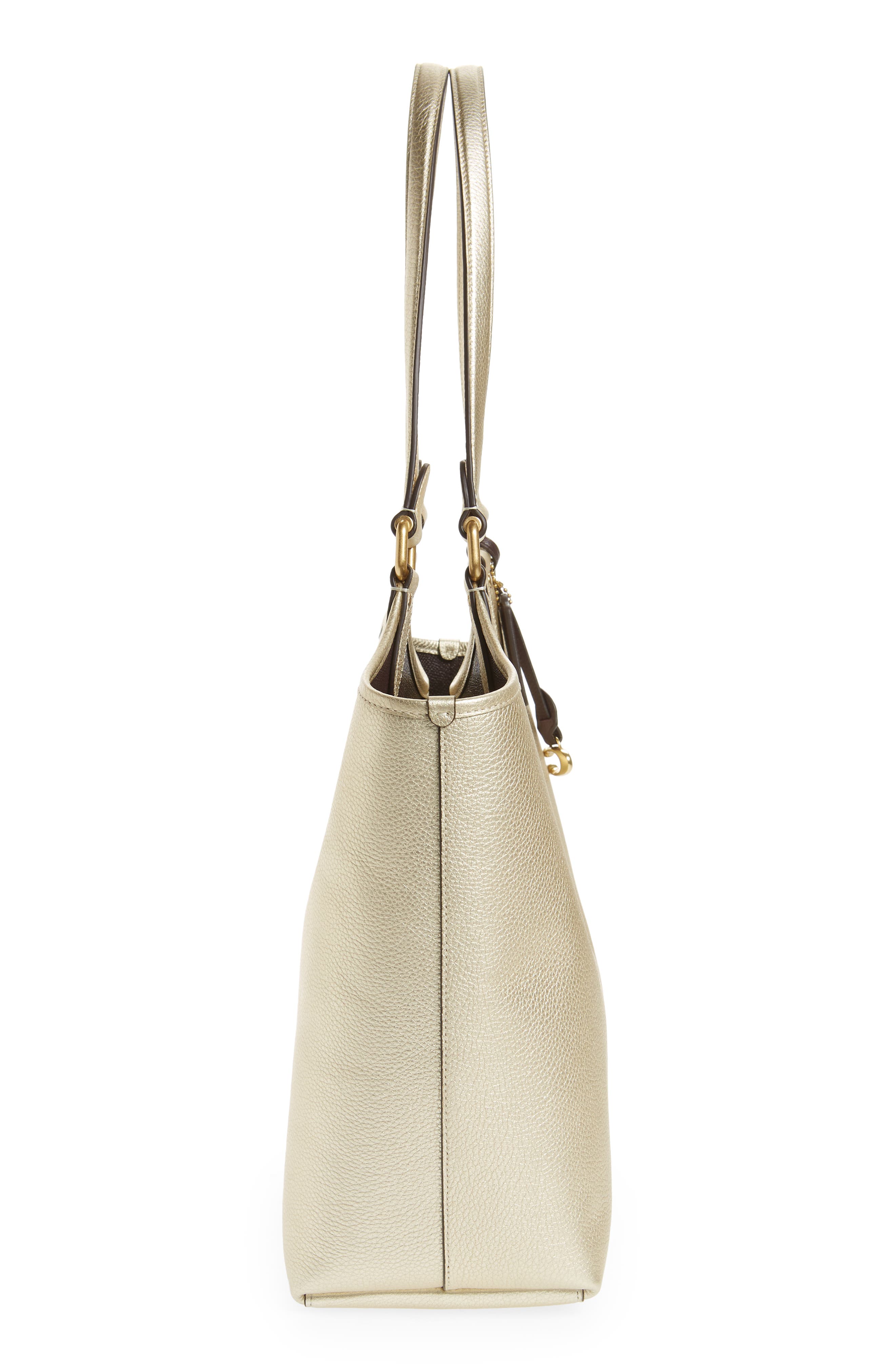 COACH Metallic Leather Everyday Tote Bag, Alternate, color, 