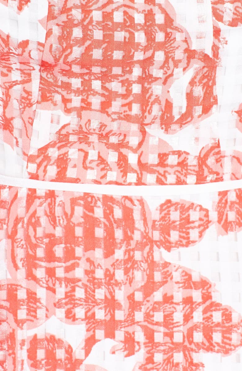 Adrianna Papell Floral Print Organza Fit & Flare Dress, Alternate, color,