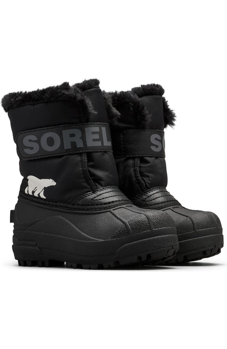 SOREL Kids' Snow Commander Insulated Waterproof Boot, Main, color, Black/ Charcoal