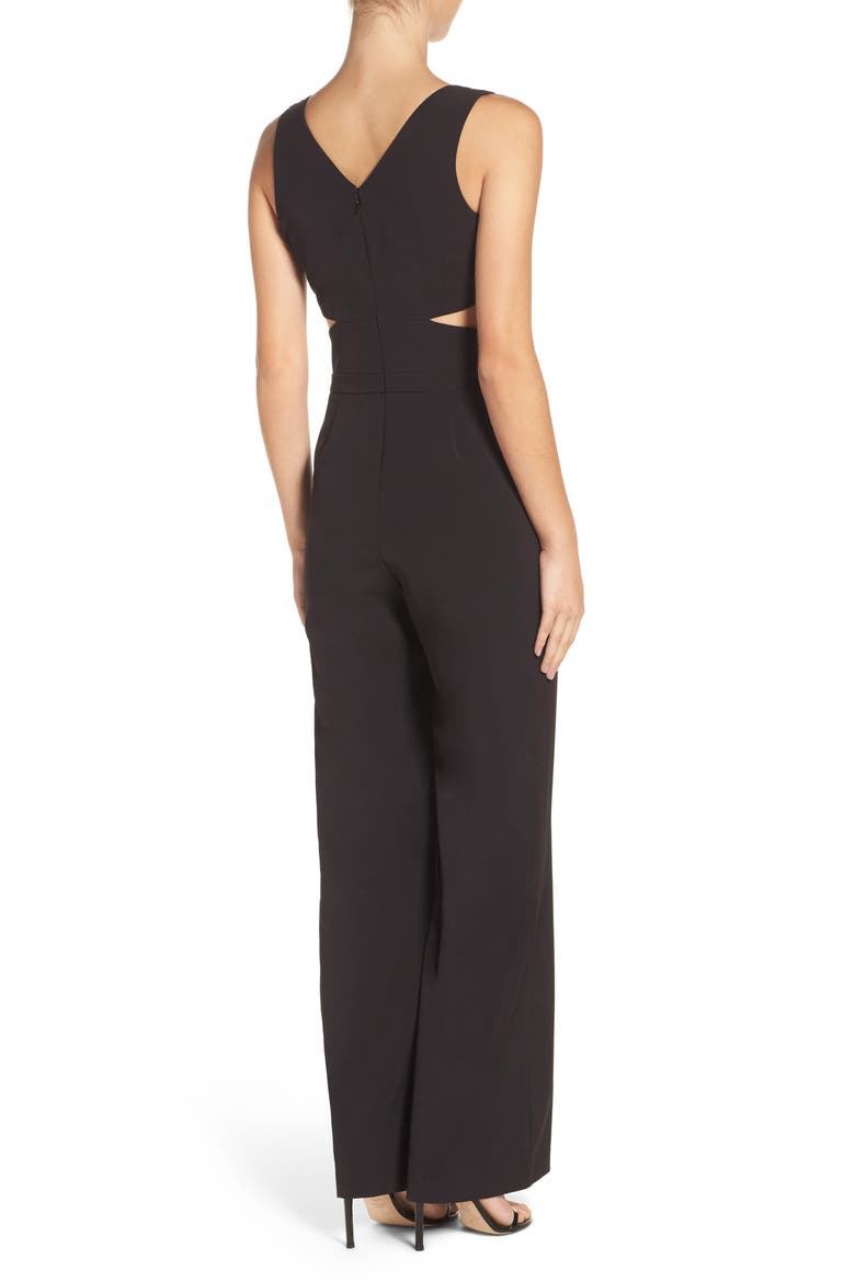 Cutout Jumpsuit, Alternate, color, BLACK