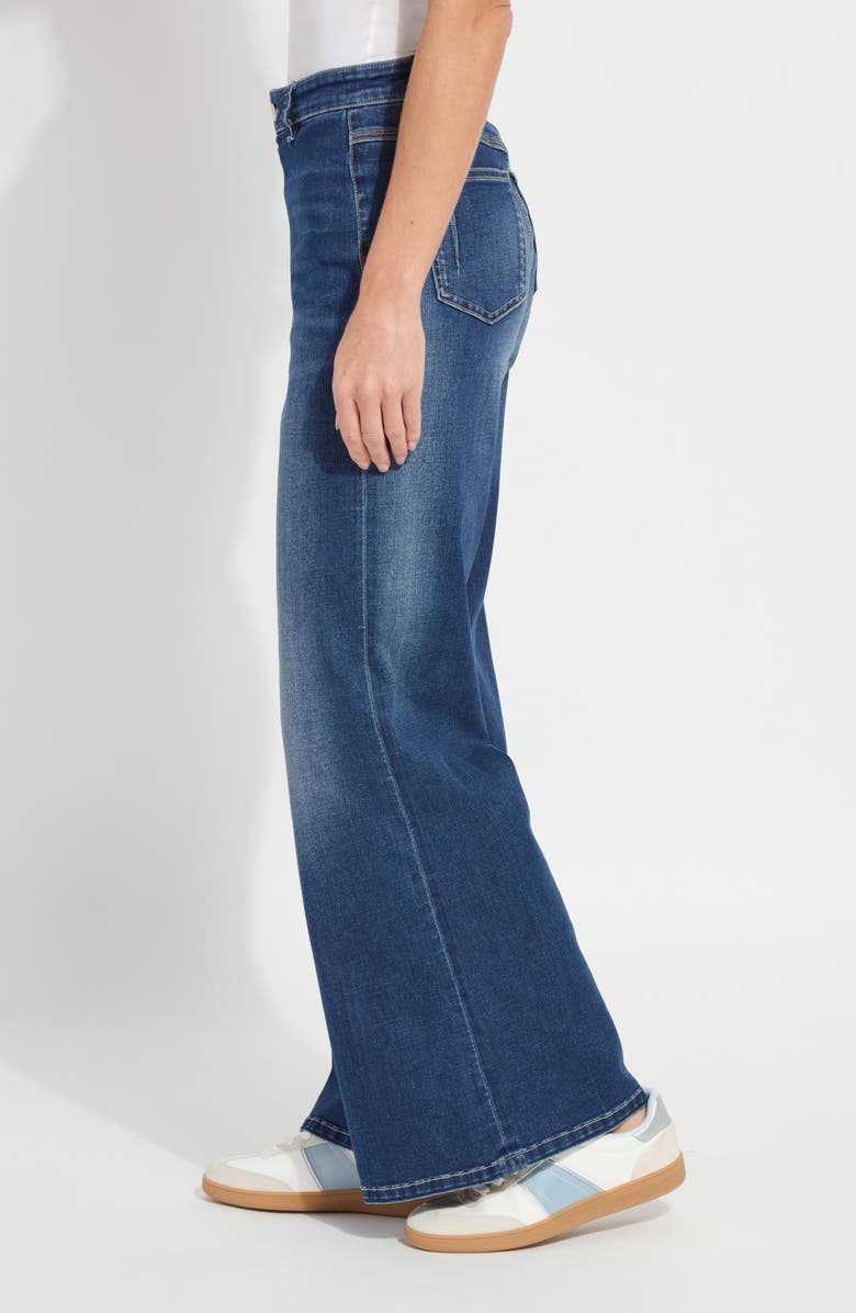 Lysse Iris Flat Front Wide Leg Jeans, Alternate, color, Dark Mid Wash