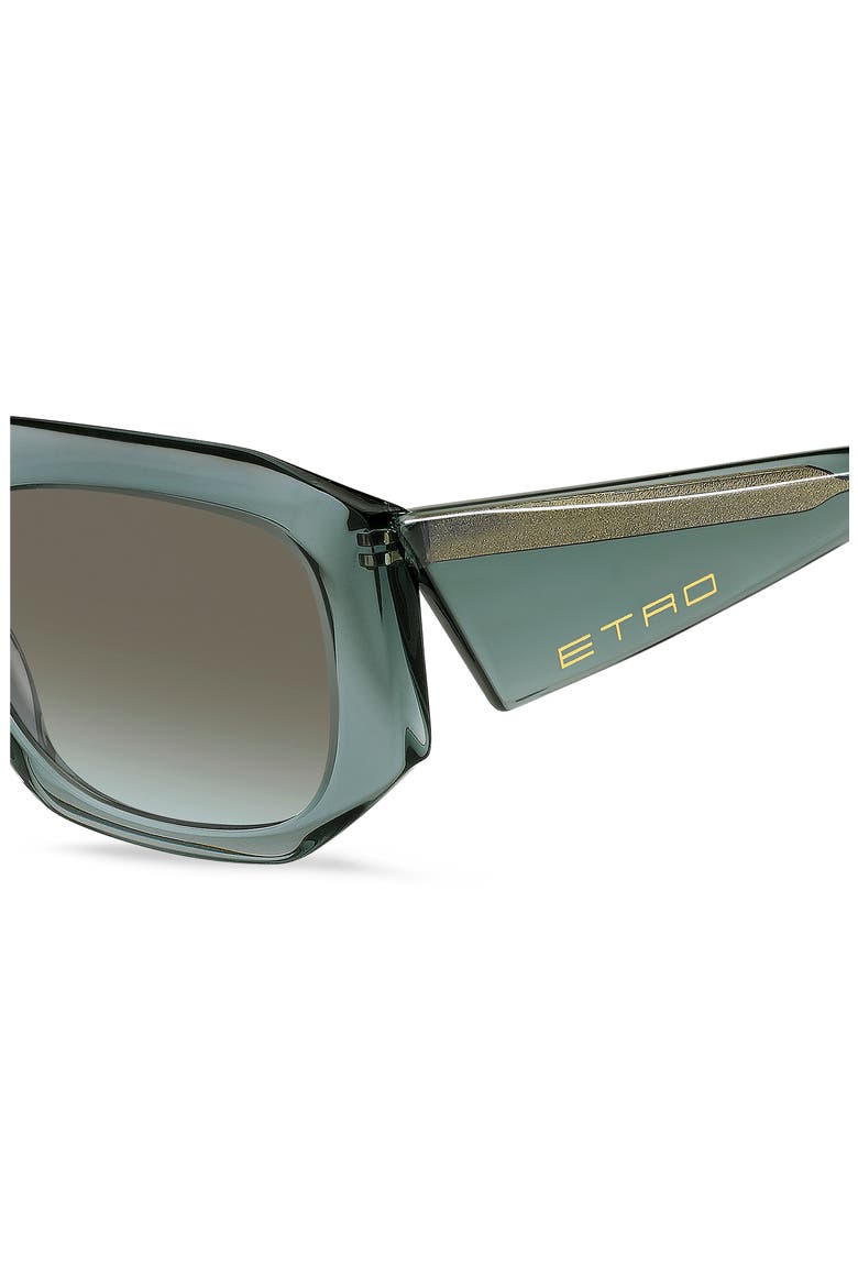 55mm Gradient Geometric Sunglasses, Alternate, color, TEAL/ BRW GRN DEGRADE