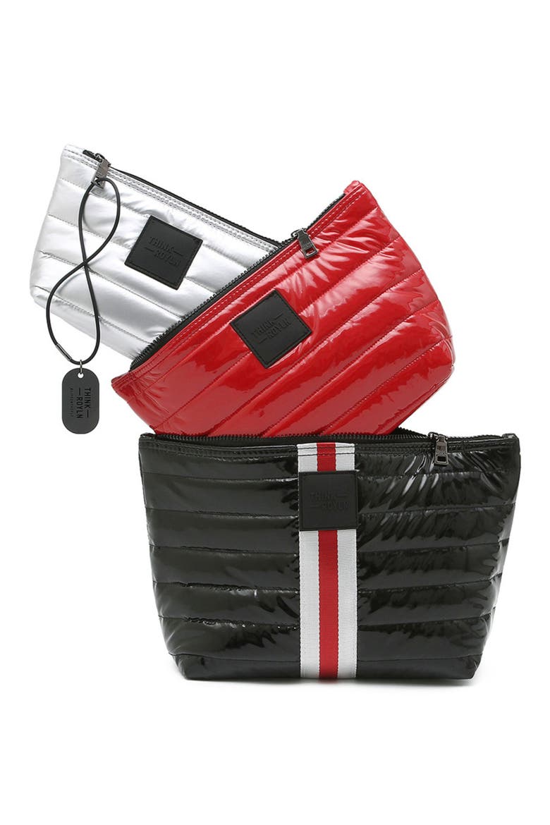 Travel Trio 3-Piece Set, Alternate, color, BLACK PATENT/ RED/ SILVER