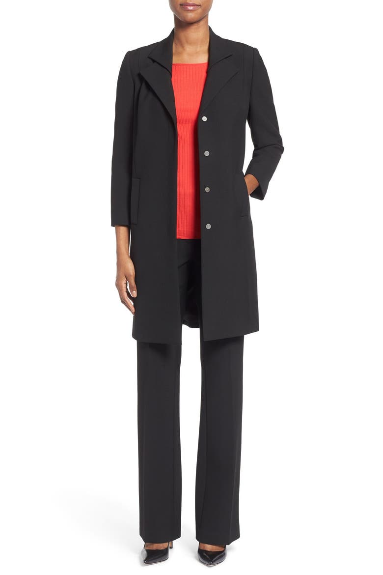 Double Cloth Flare Leg Pants, Alternate, color, BLACK