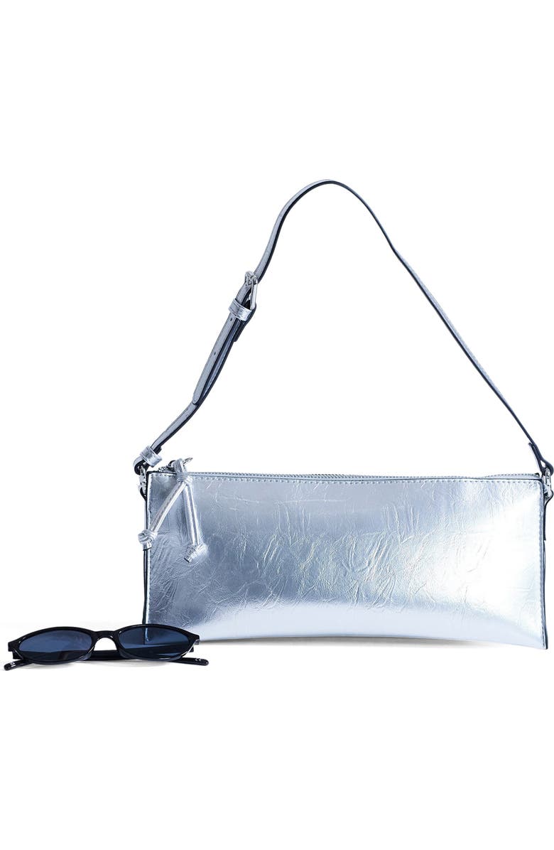 Topshop Simone Metallic Shoulder Bag, Alternate, color,