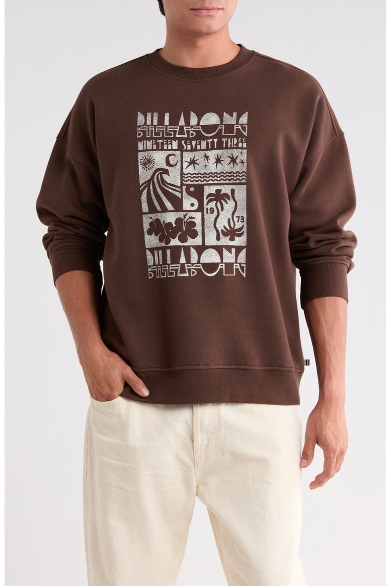Delaney Best Day Graphic Oversized Sweatshirt, Main, color, ESPRESSO