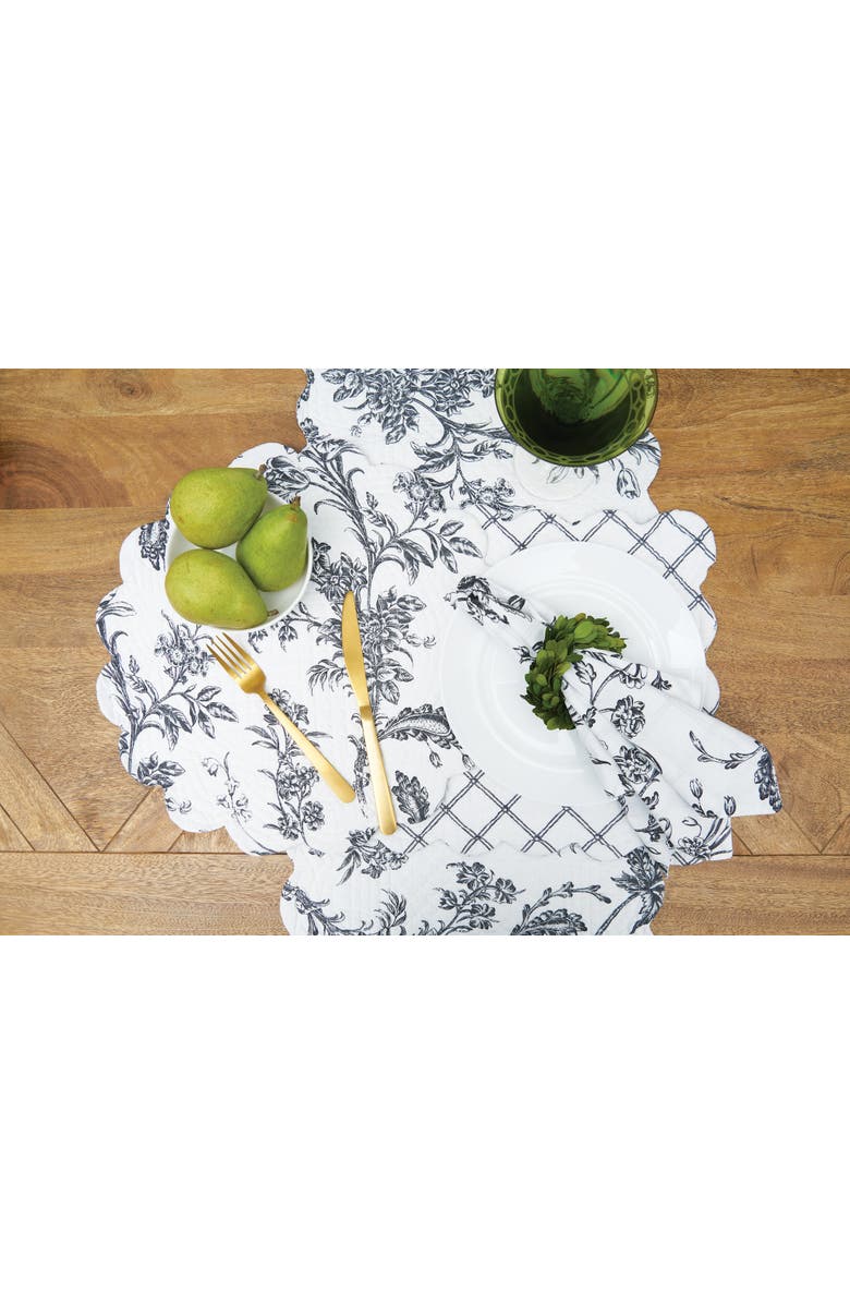 C&F Home Bleighton Black Table Runner 14" x 51", Alternate, color, Black