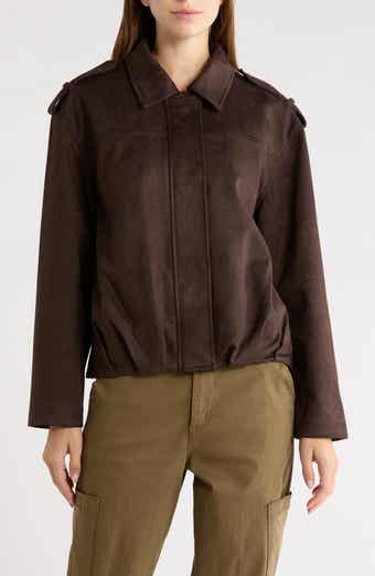 Faux Suede Cropped Jacket