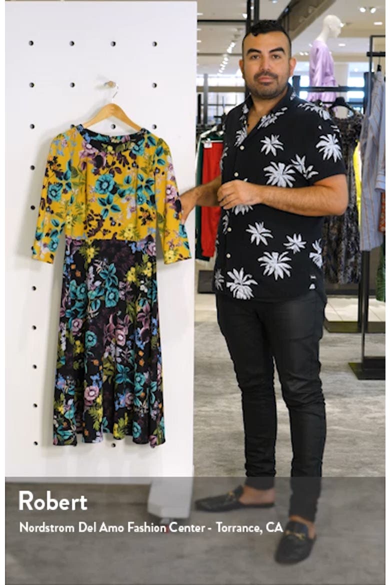 Floral Colorblock Midi Dress video
