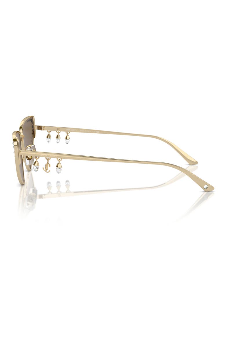 63mm Cat Eye Sunglasses, Alternate, color, PALE GOLD / DARK BROWN