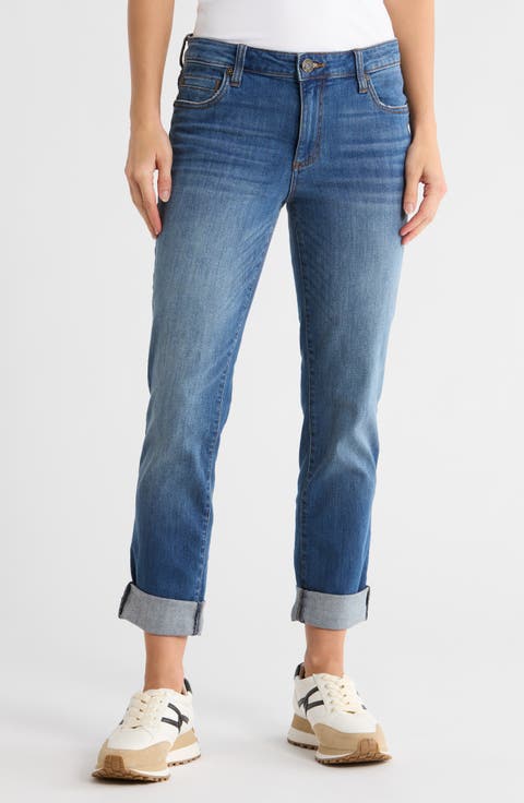 Katy Cuffed Boyfriend Jeans (Field Rush)