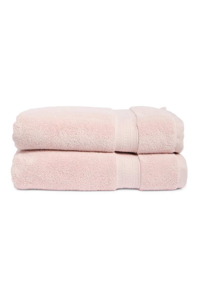 Zero Twist 2-Pack Cotton Bath Towels, Main, color, PINK SEPIA