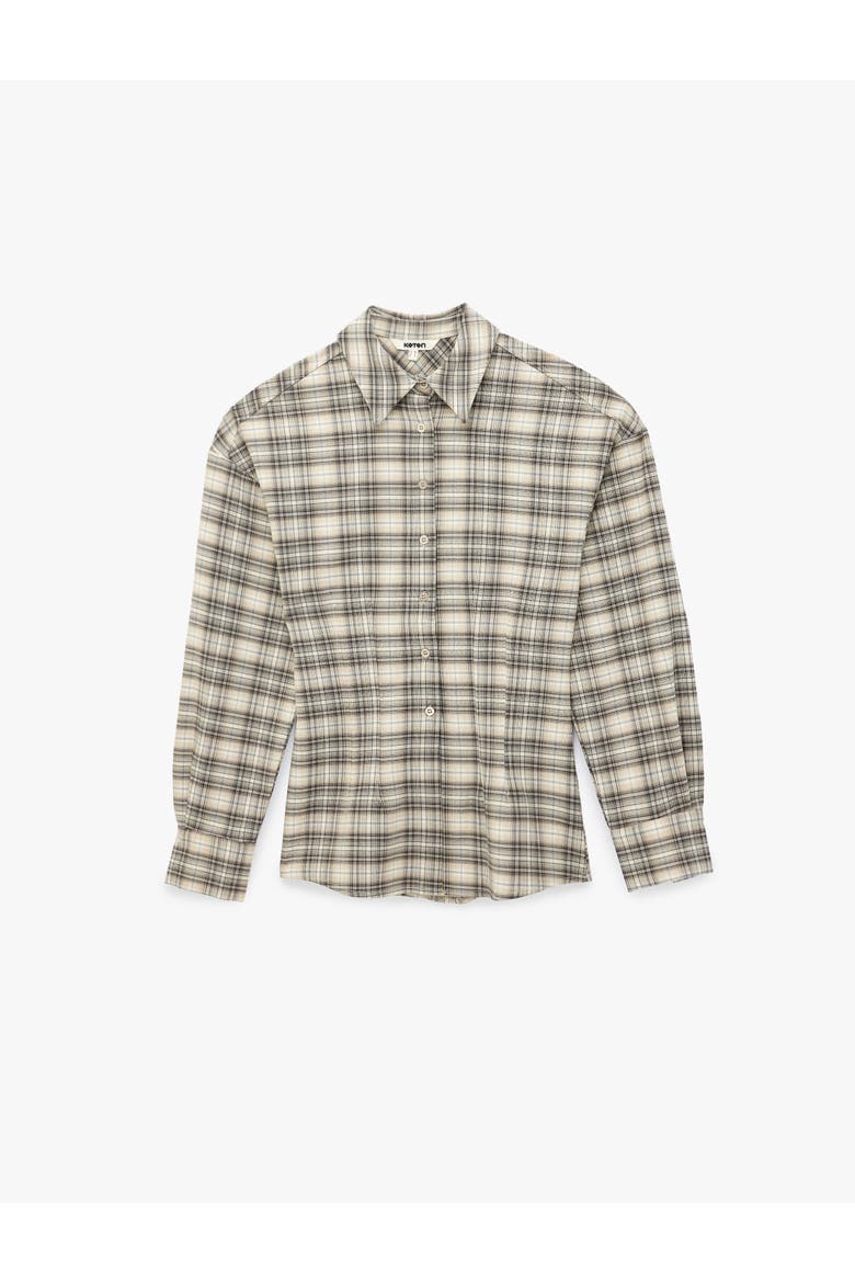Long Sleeve Pointed Collar Plaid Shirt, Alternate, color, GREEN CHECK