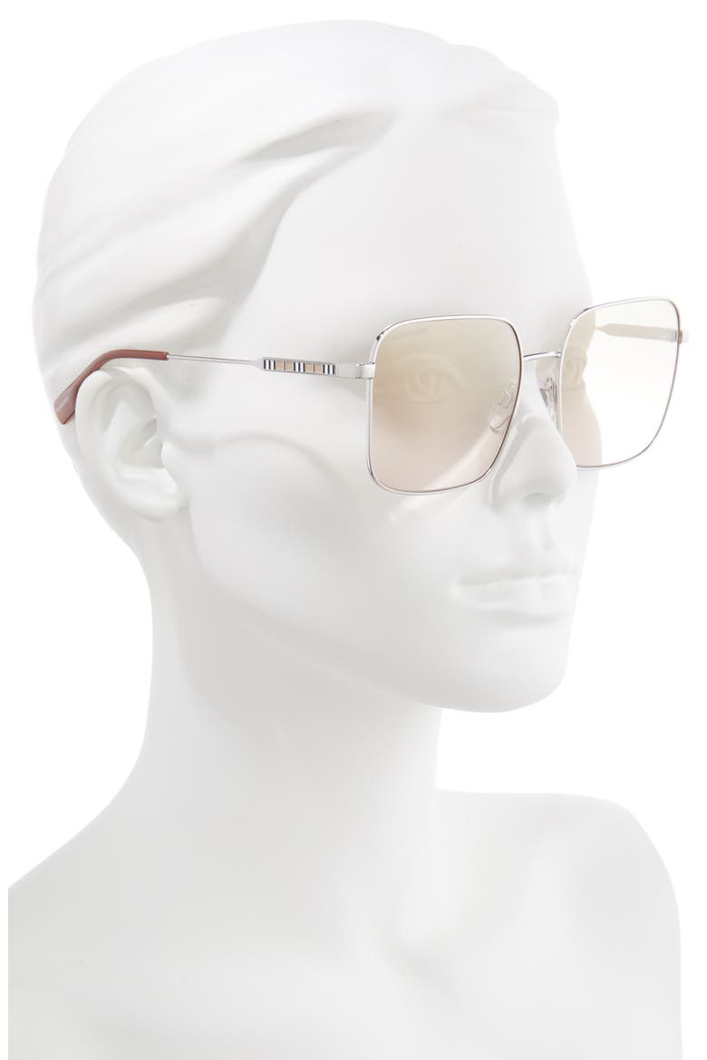 58mm Square Sunglasses, Alternate, color, SILVER/ BROWN GOLD GRADIENT