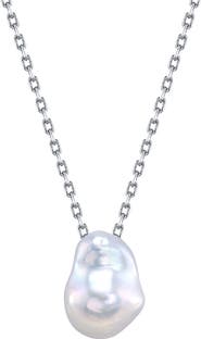 The Pearl Source 12mm White Freshwater Baroque Pearl Arlet Pendant