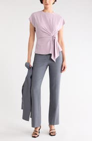NORDSTROM RACK Short Sleeve Tie Detail Top