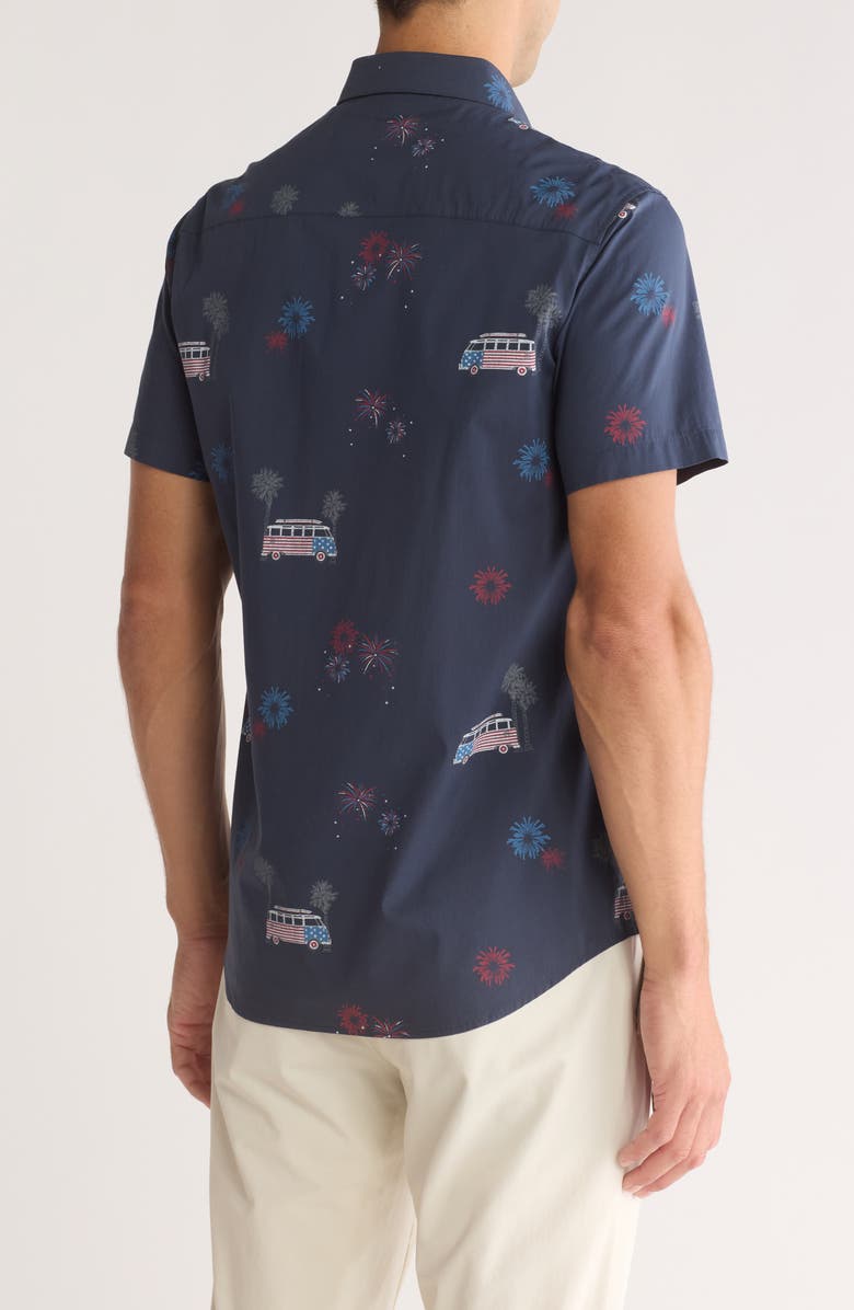 TravisMathew What Goes Up Short Sleeve Button-Up Shirt, Alternate, color,