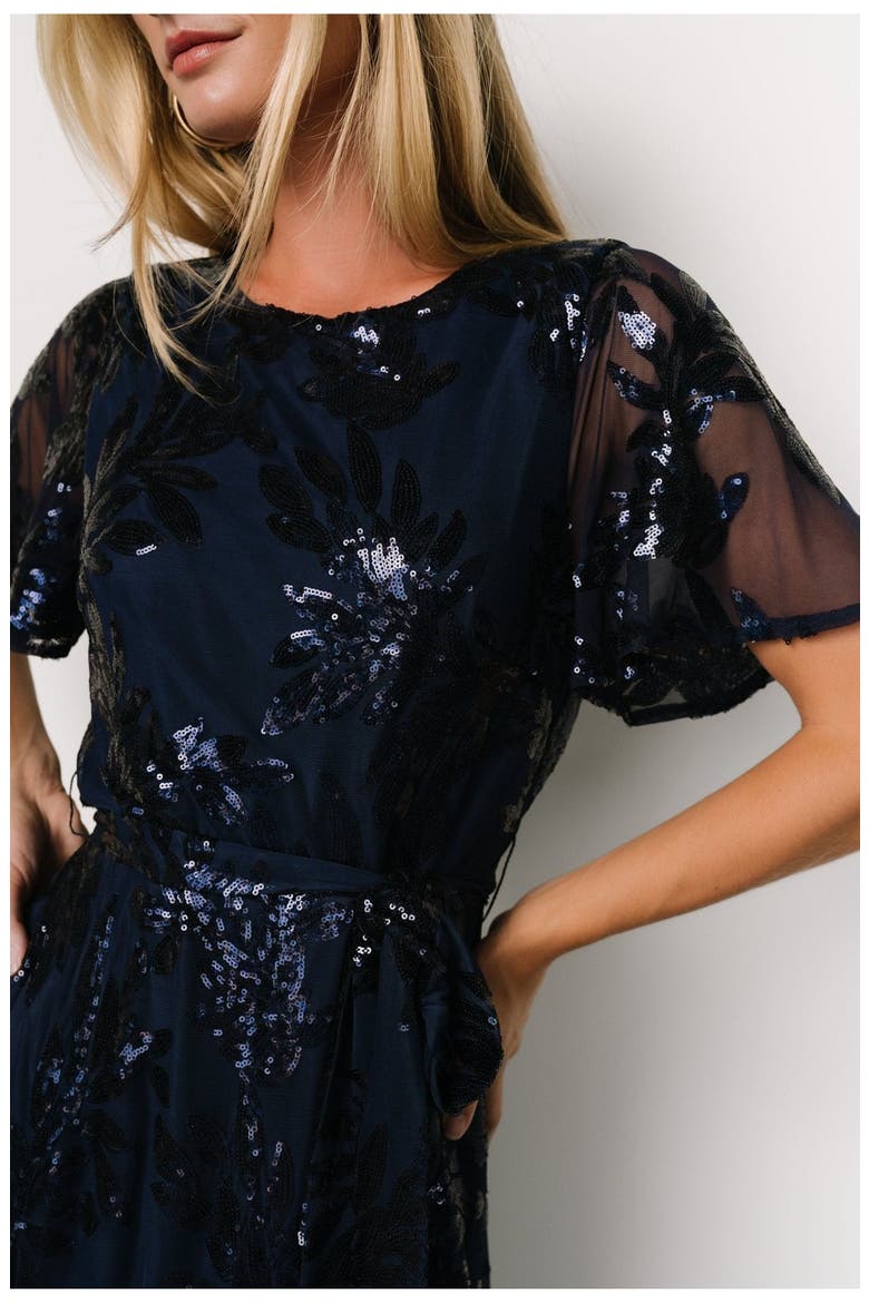 Muse Sequin Maxi Dress, Alternate, color, Navy