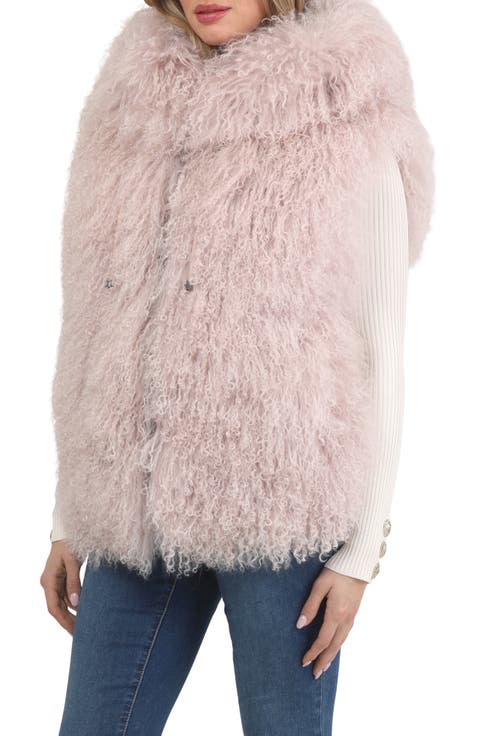 Reversible Genuine Shearling Vest With Wool And Cashmere Blend Back