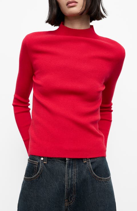 Fitted Mock Neck Sweater (Regular & Plus)