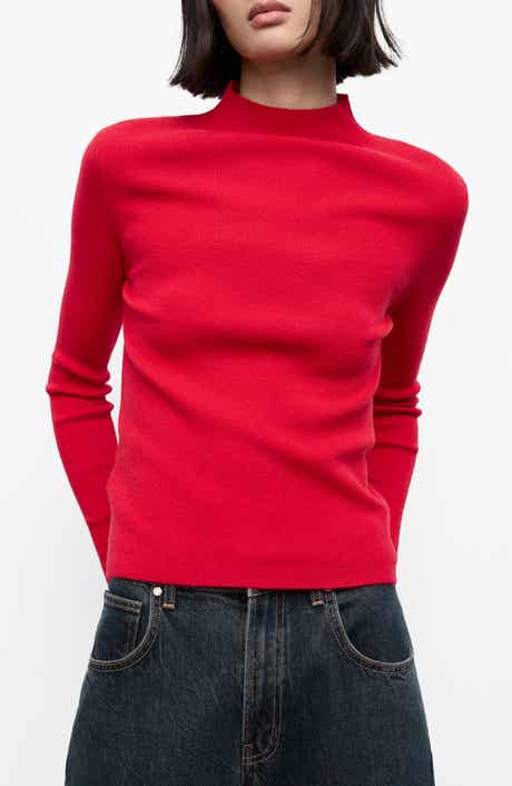 MANGO Fitted Mock Neck Sweater