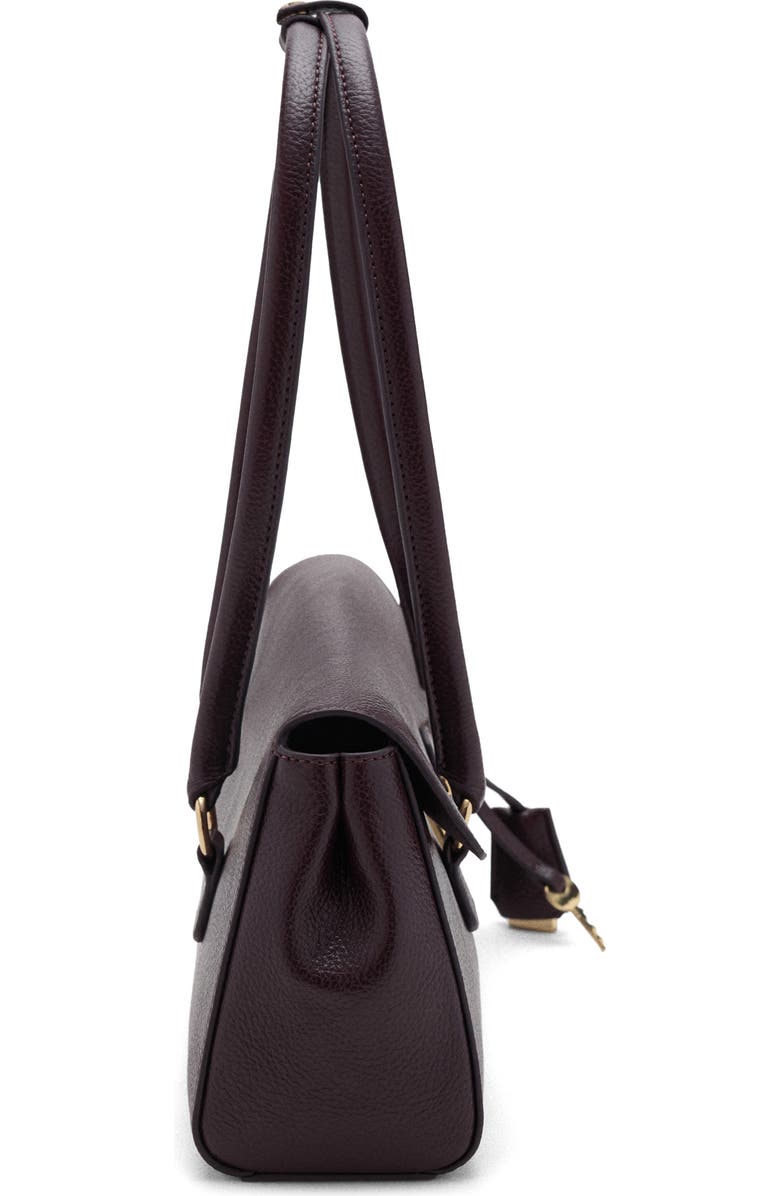 MANGO City Faux Leather Shoulder Bag, Alternate, color, Burgundy