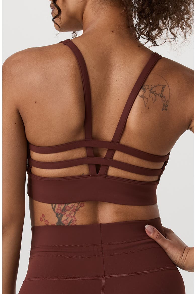 Yosemite Longline Sports Bra, Alternate, color, BURNT SIENNA