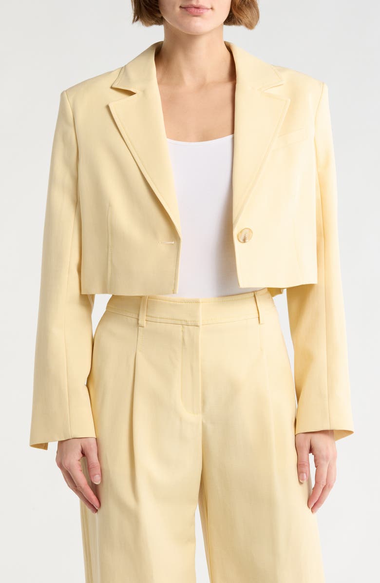 BOSS Orange Jasao Crop Blazer, Main, color, Bright Yellow