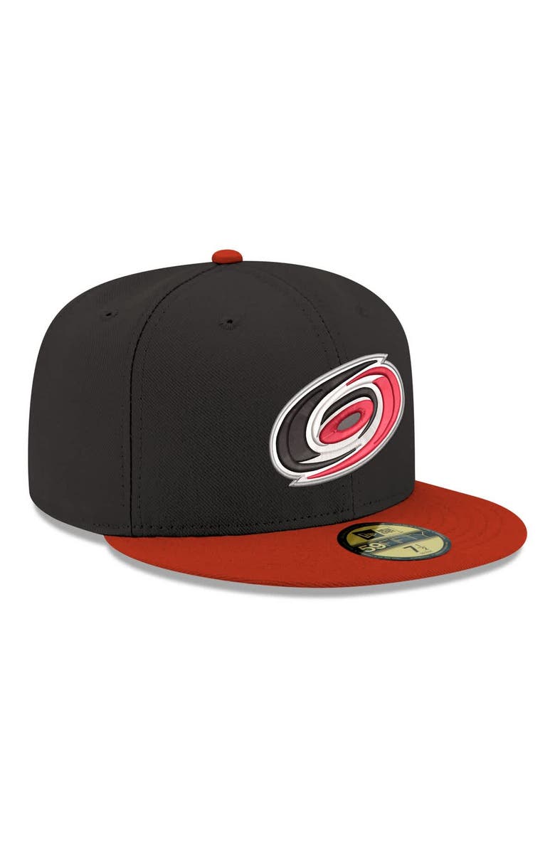 New Era Men's New Era  Black Carolina Hurricanes Core Logo Two-Tone 59FIFTY Fitted Hat, Alternate, color, Black
