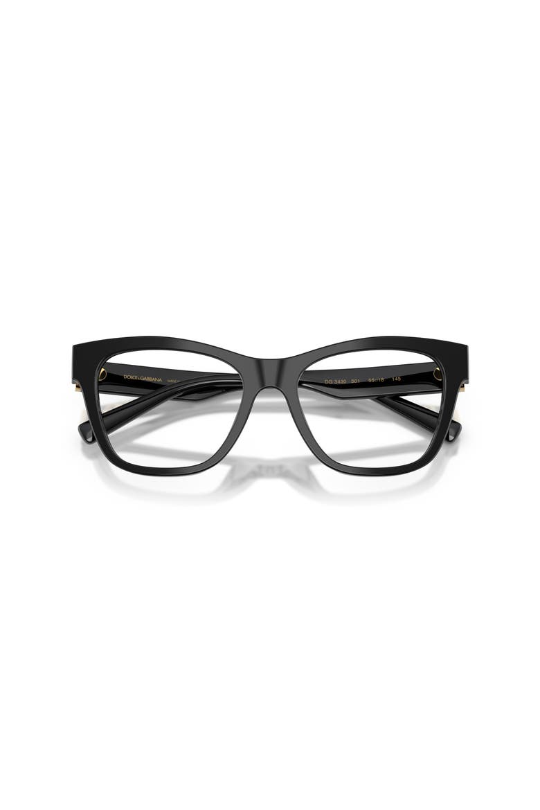 53mm Square optical glasses, Alternate, color, Black