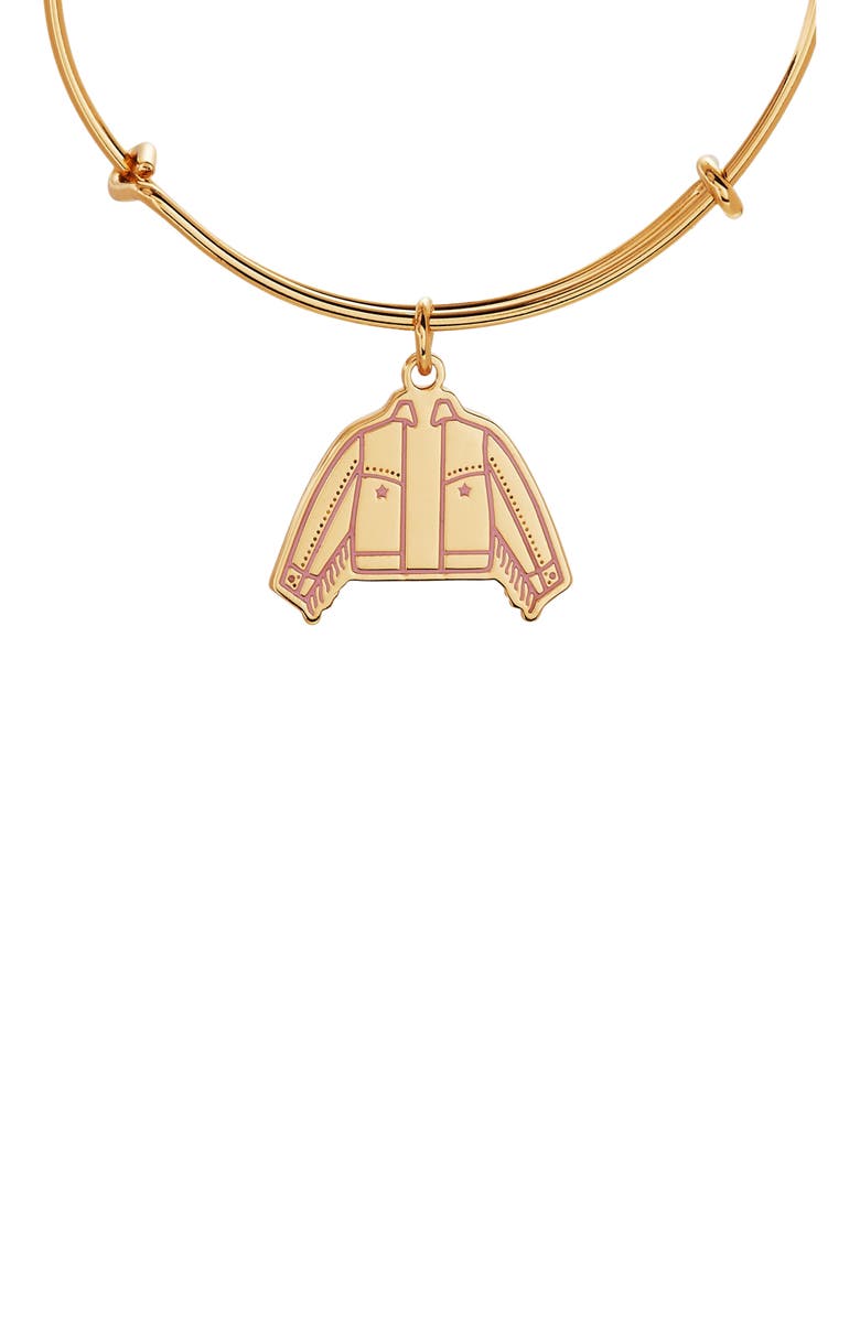 Alex and Ani Barbie Western Jacket Charm Bangle Bracelet, Alternate, color, Gold