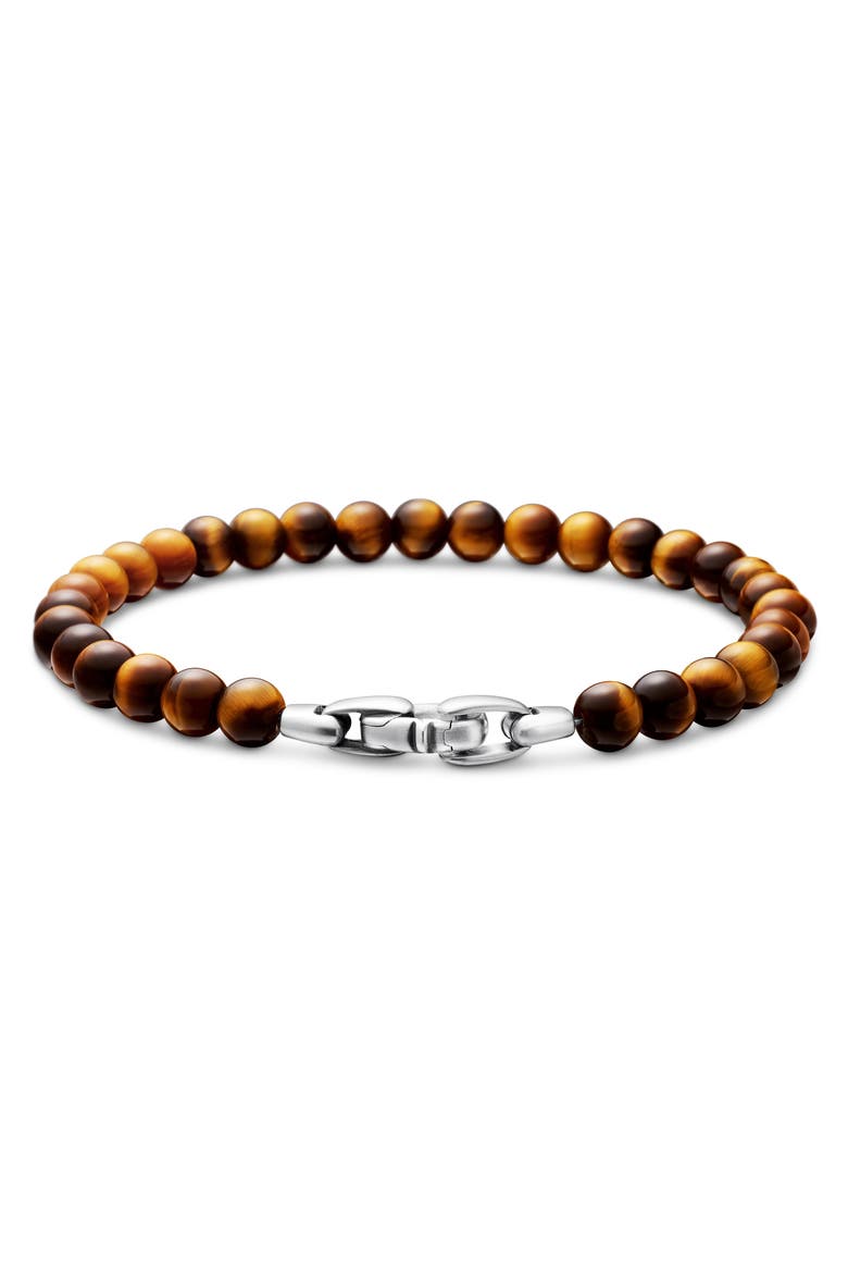 Men's Spiritual Beads Bracelet in Sterling Silver with Tiger's Eye, 6mm, Alternate, color, TIGER EYE