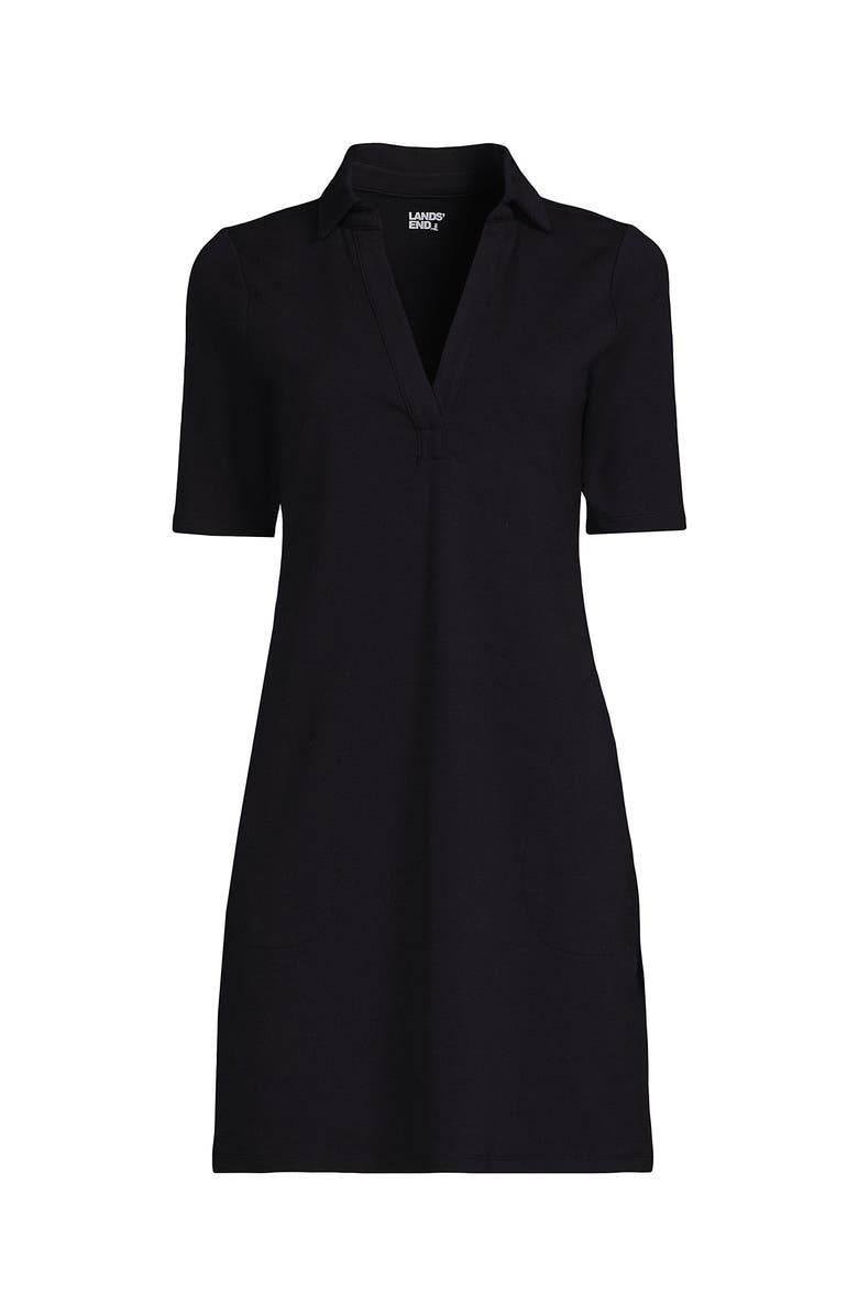 Lands' End Plus Size Starfish Elbow Sleeve Polo Dress, Alternate, color, 