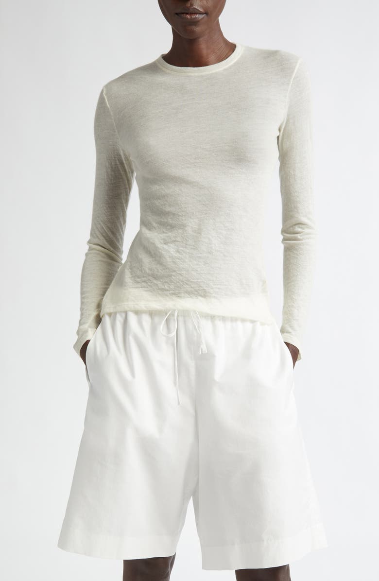 The Row Iverness Semisheer Cashmere Jersey Top, Main, color, 