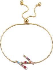 Adornia Mixed Crystal Initial Chain Bracelet