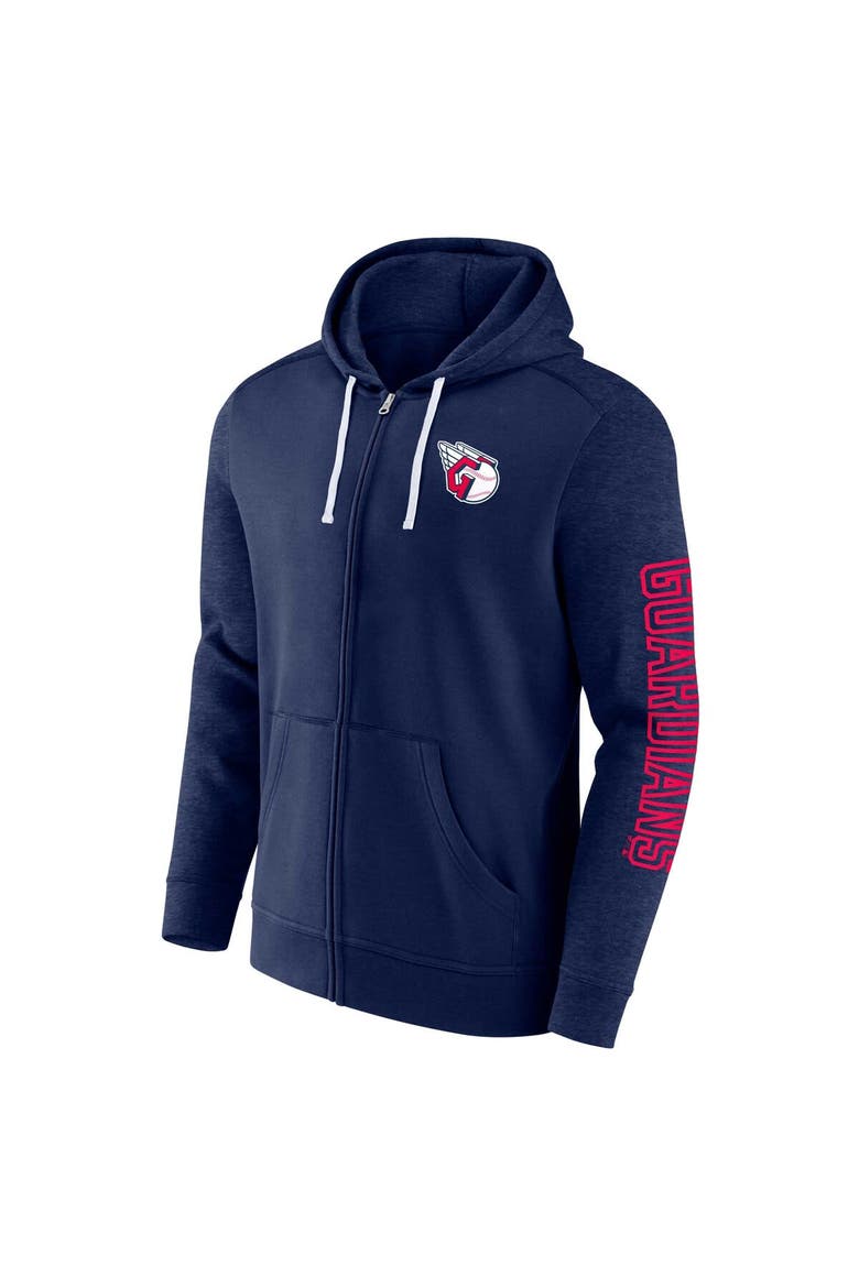 Men's Fanatics Branded Navy Cleveland Guardians Offensive Line Up Lightweight Full-Zip Hoodie, Alternate, color, Navy