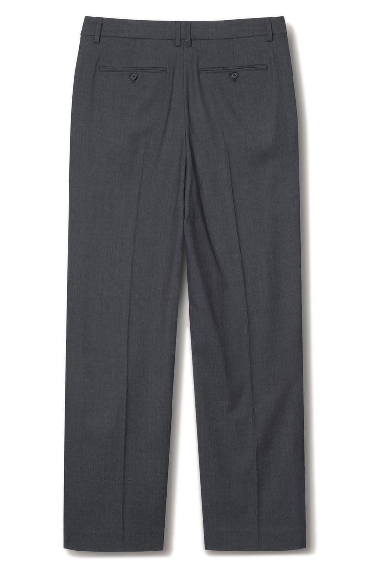 Pleated Semi-Wide Slacks, Alternate, color, CHARCOAL GREY